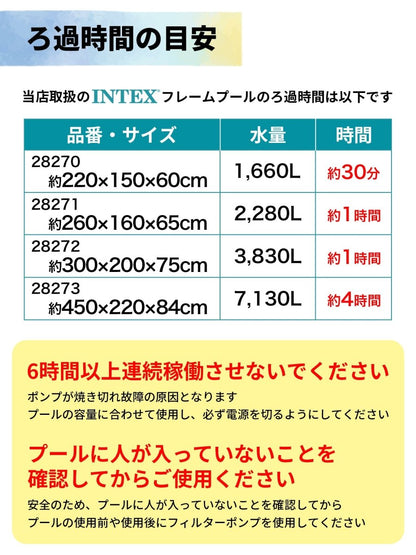 INTEX フィルターポンプ 循環ポンプ 26637J