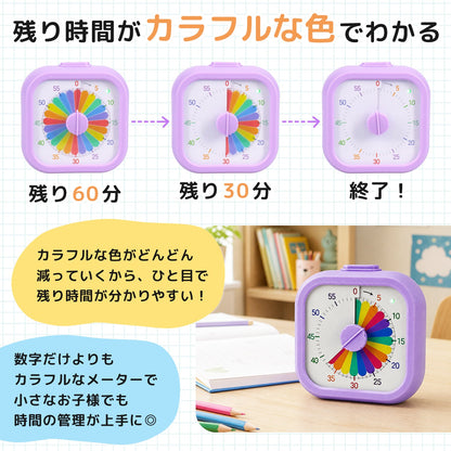 学習タイマー ラウンド型 ブルー ギフト対応（ブルー） LT02