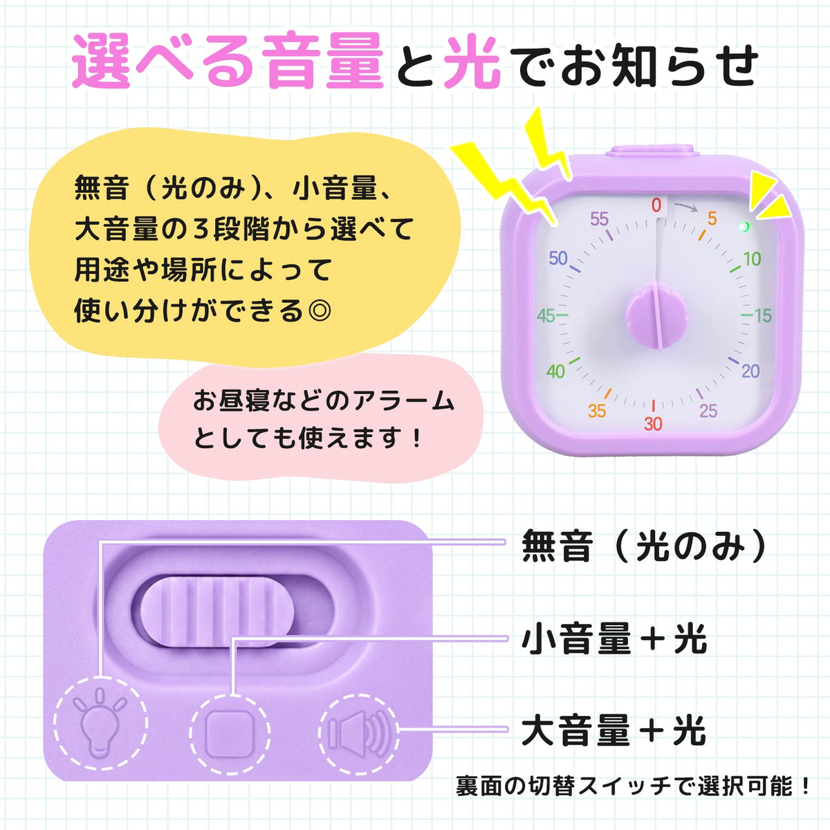 学習タイマー スクエア型 ブルー ギフト対応（ブルー） LT02