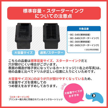 キヤノン用 BC-346/345 つめ替えインク ブラック＋カラー3色