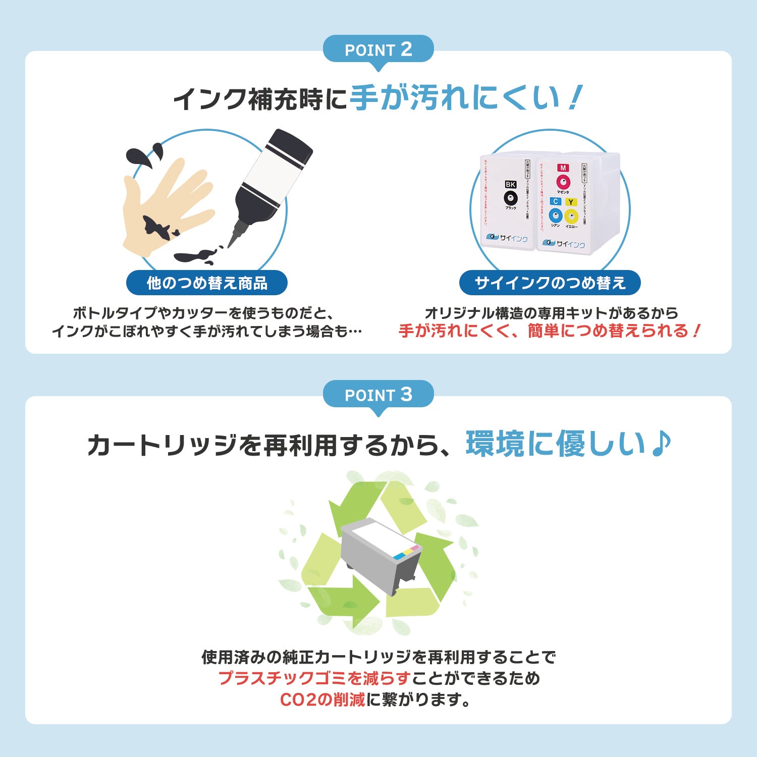 キヤノン用 BC-361 つめ替えインク カラー3色 キット付き