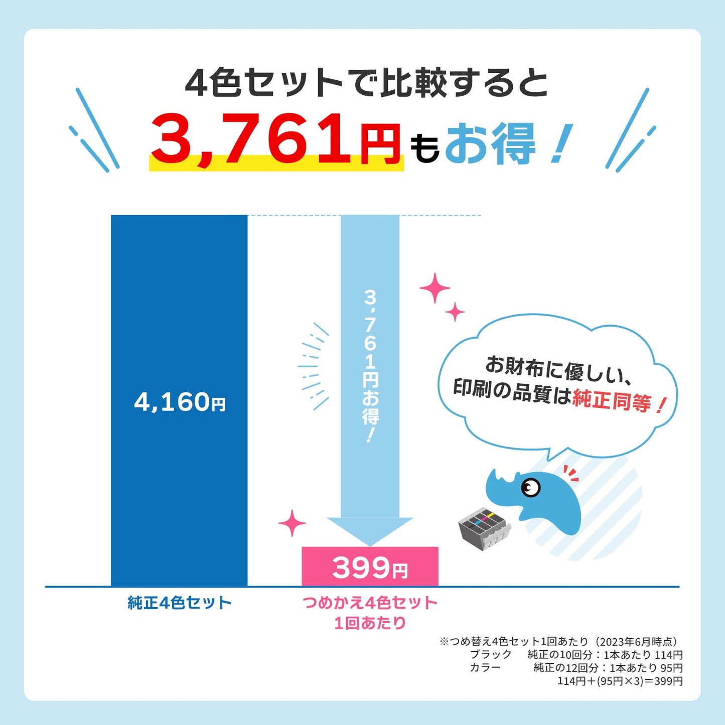 エプソン用 MUG-4CL つめ替えインク 4色セット