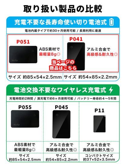 カード型 電池式 スマートタグ P051/P041