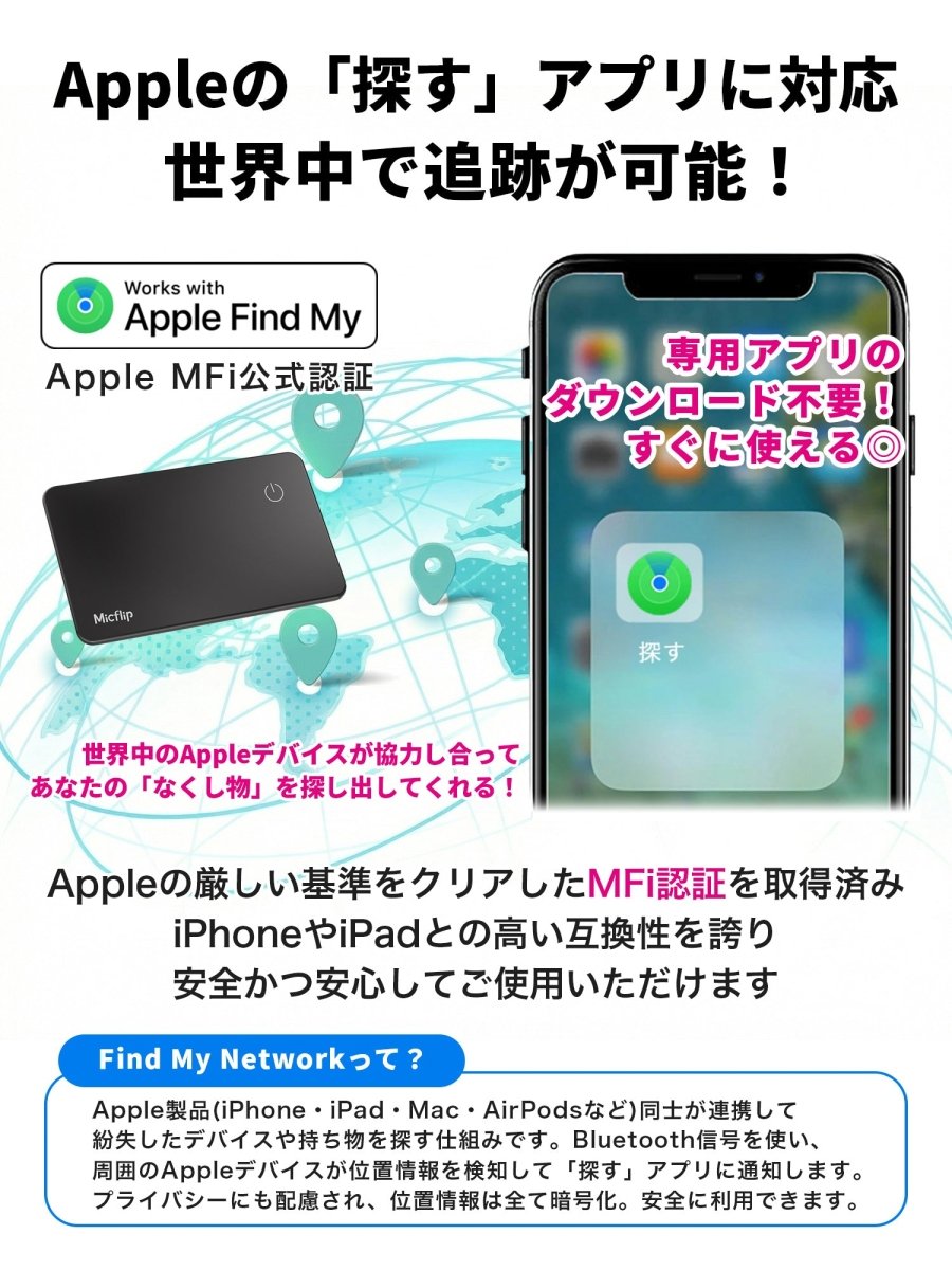 カード型 充電式 スマートタグ P045 ブラック 本体 2個セット