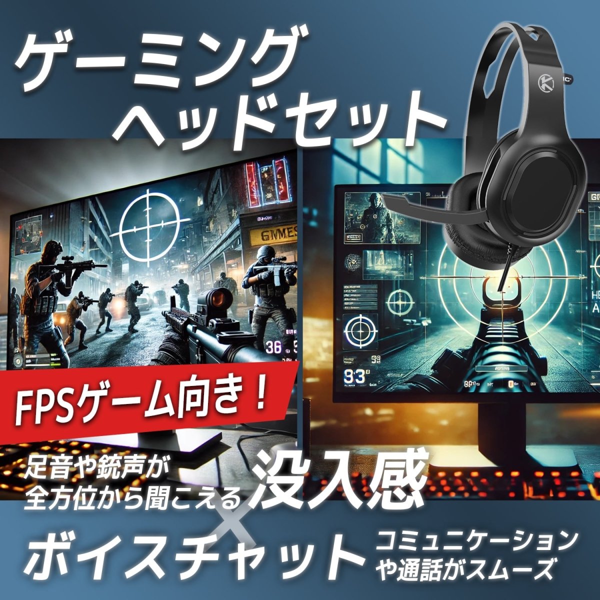 ゲーミングヘッドセット ヘッドホン P6