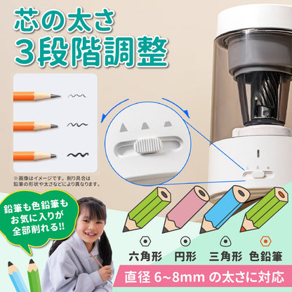 電動鉛筆削り ミントイエロー 卓上クリーナー付き QFP01