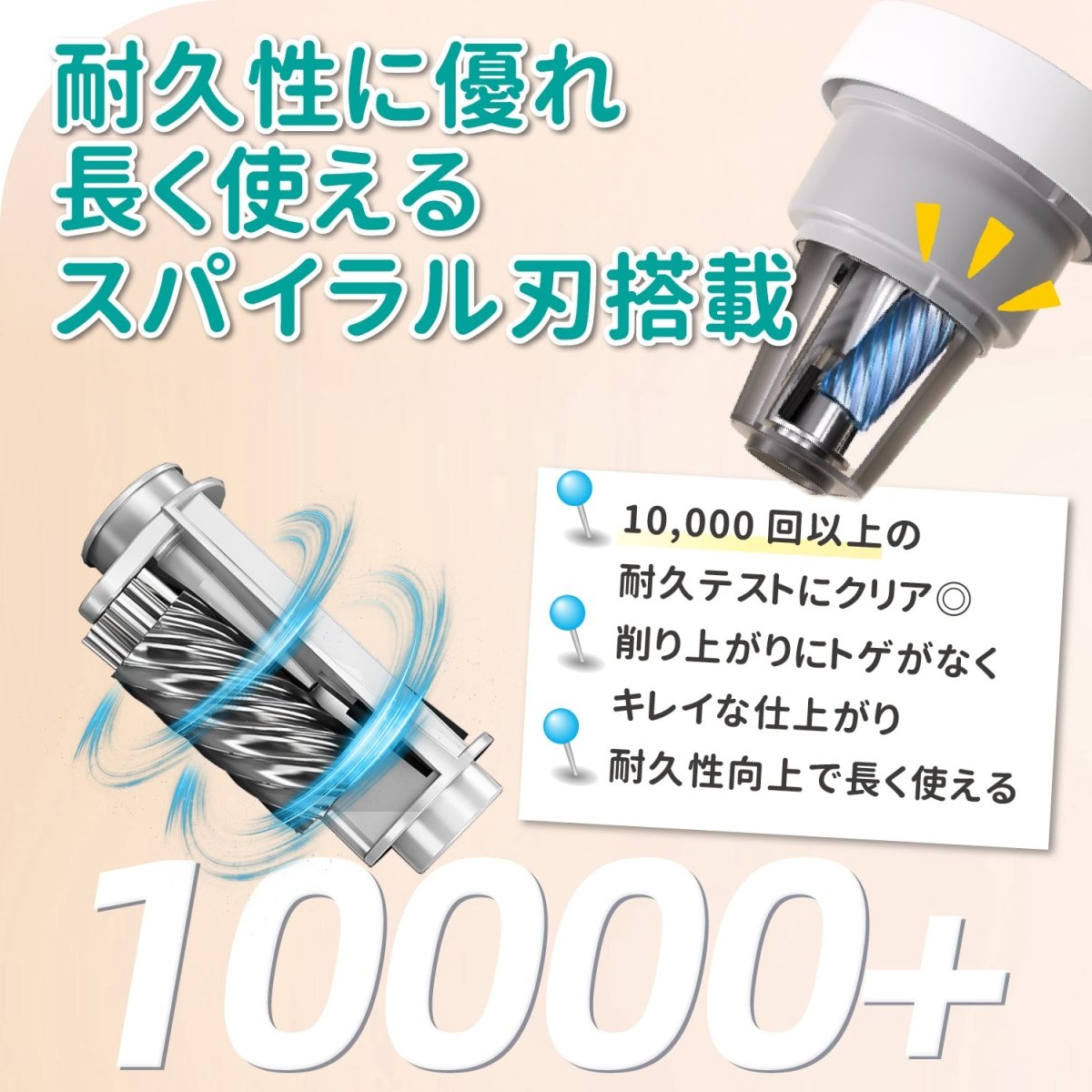電動鉛筆削り USB充電式 オリジナルカラー