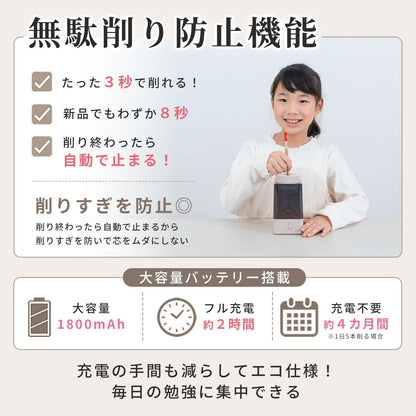 電動鉛筆削り ベージュ 卓上クリーナー付き QFP12