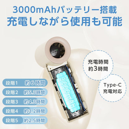 ミニハンディファン 5階段調節