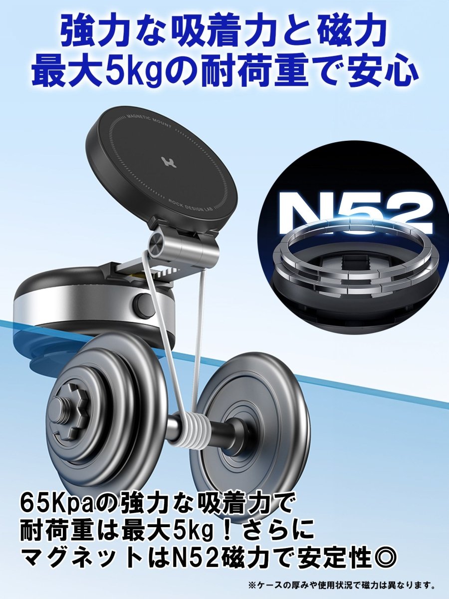 車用スマホホルダー 電動 真空式吸着 マグネット式