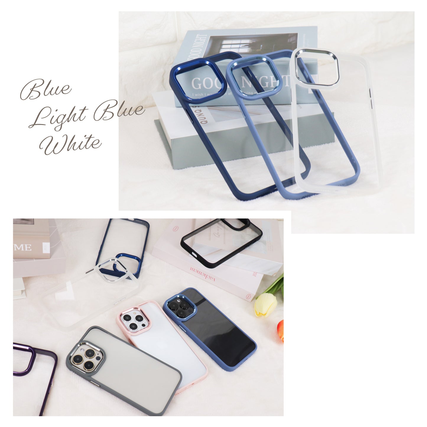 iPhoneケース カラーフレームクリアケース 無地