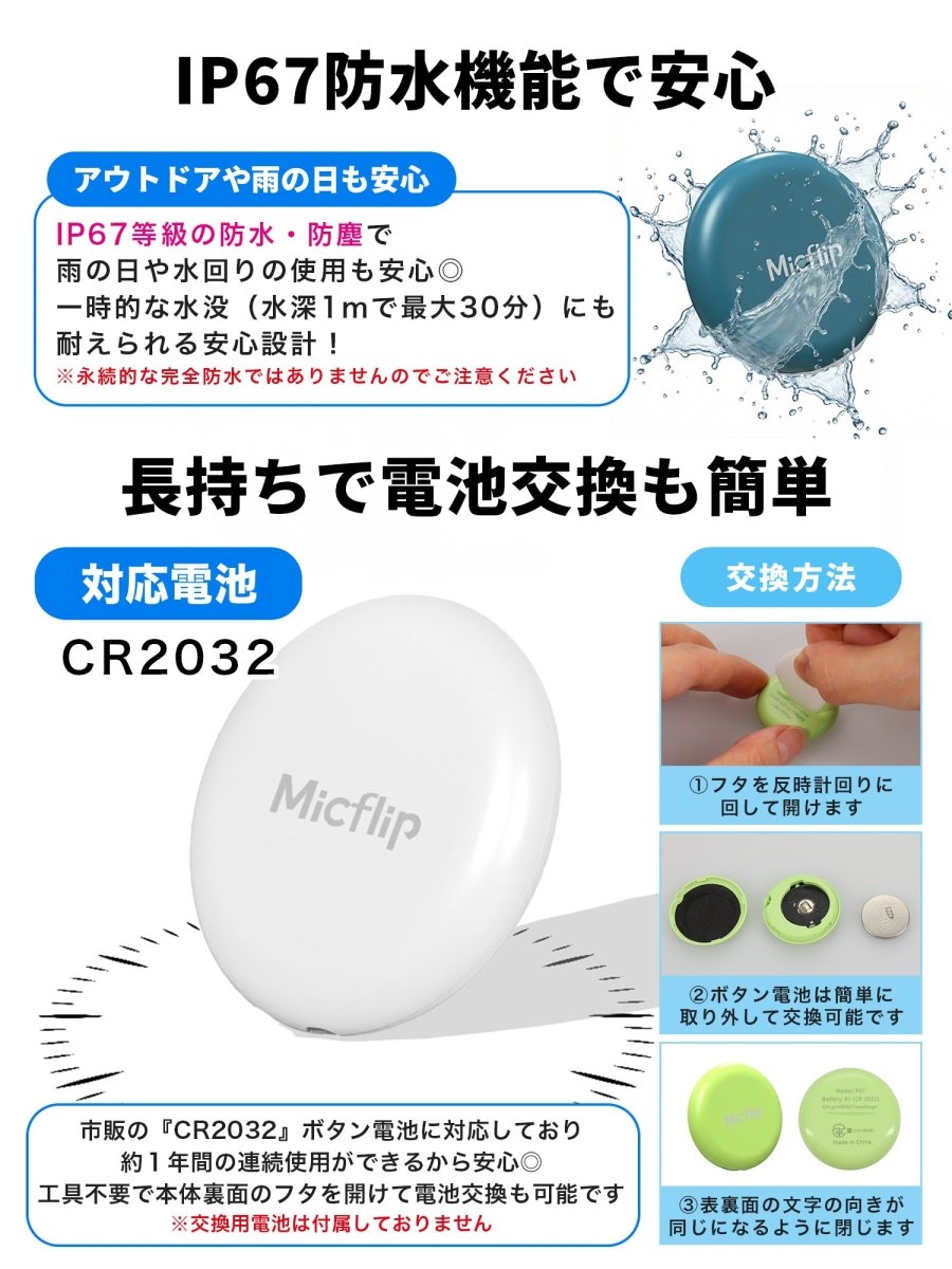 スマートタグ 紛失防止タグ ストラップ付き P07