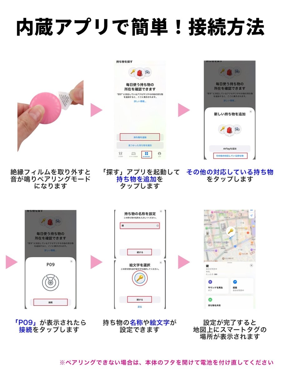 スマートタグ 紛失防止タグ ケース付き