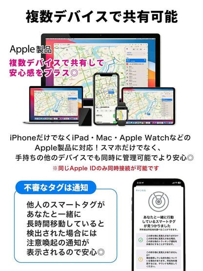 カード型 スマートタグ P11 ブラック 本体＋ワイヤレス充電器（ZZ - CD01）ホワイト