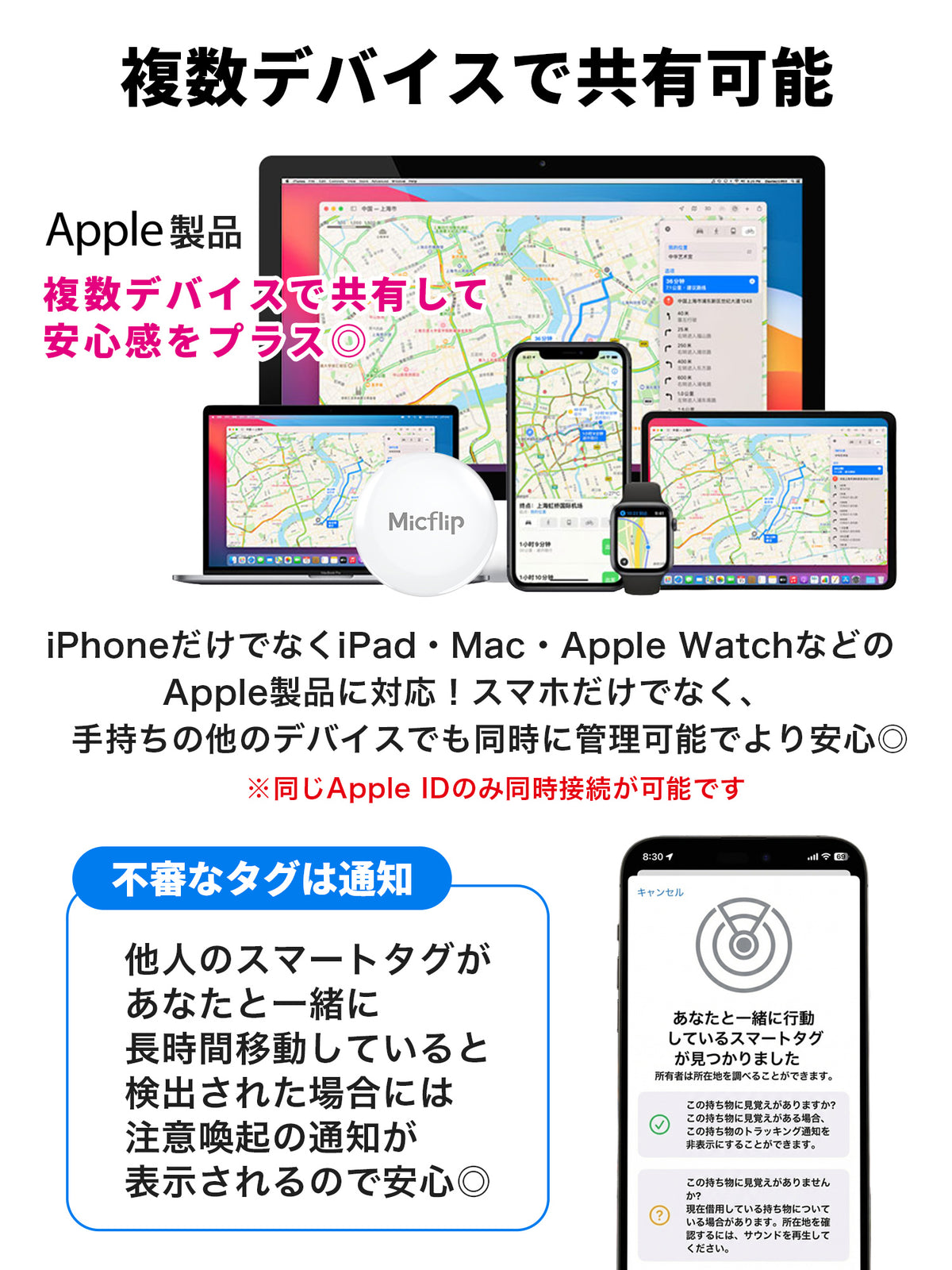 スマートタグ 紛失防止タグ スマートタグケース付き　P23