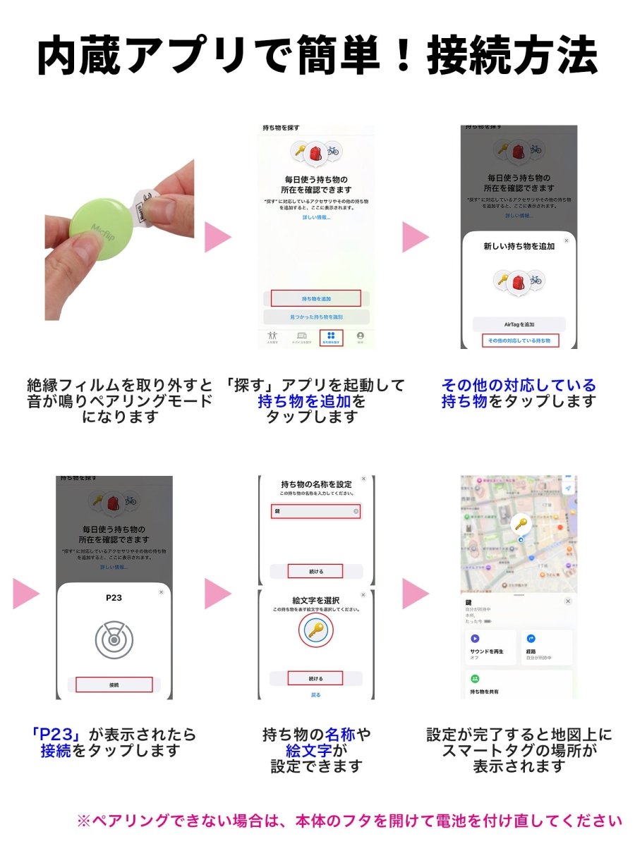 スマートタグ 紛失防止タグ スマートタグケース付き　P23