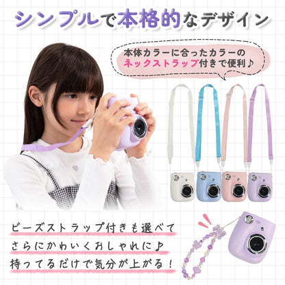 キッズプリントカメラ ビーズストラップ付き TCA-K11