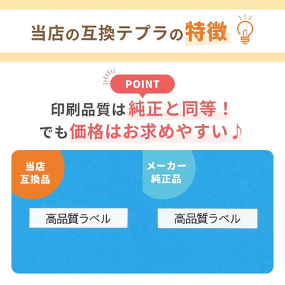キングジム用 テプラPRO用互換テープカートリッジ  9mm幅から好きな色を5個選べるセット