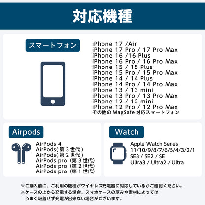 3in1 二つ折り型ワイヤレス充電器 角度調整可能