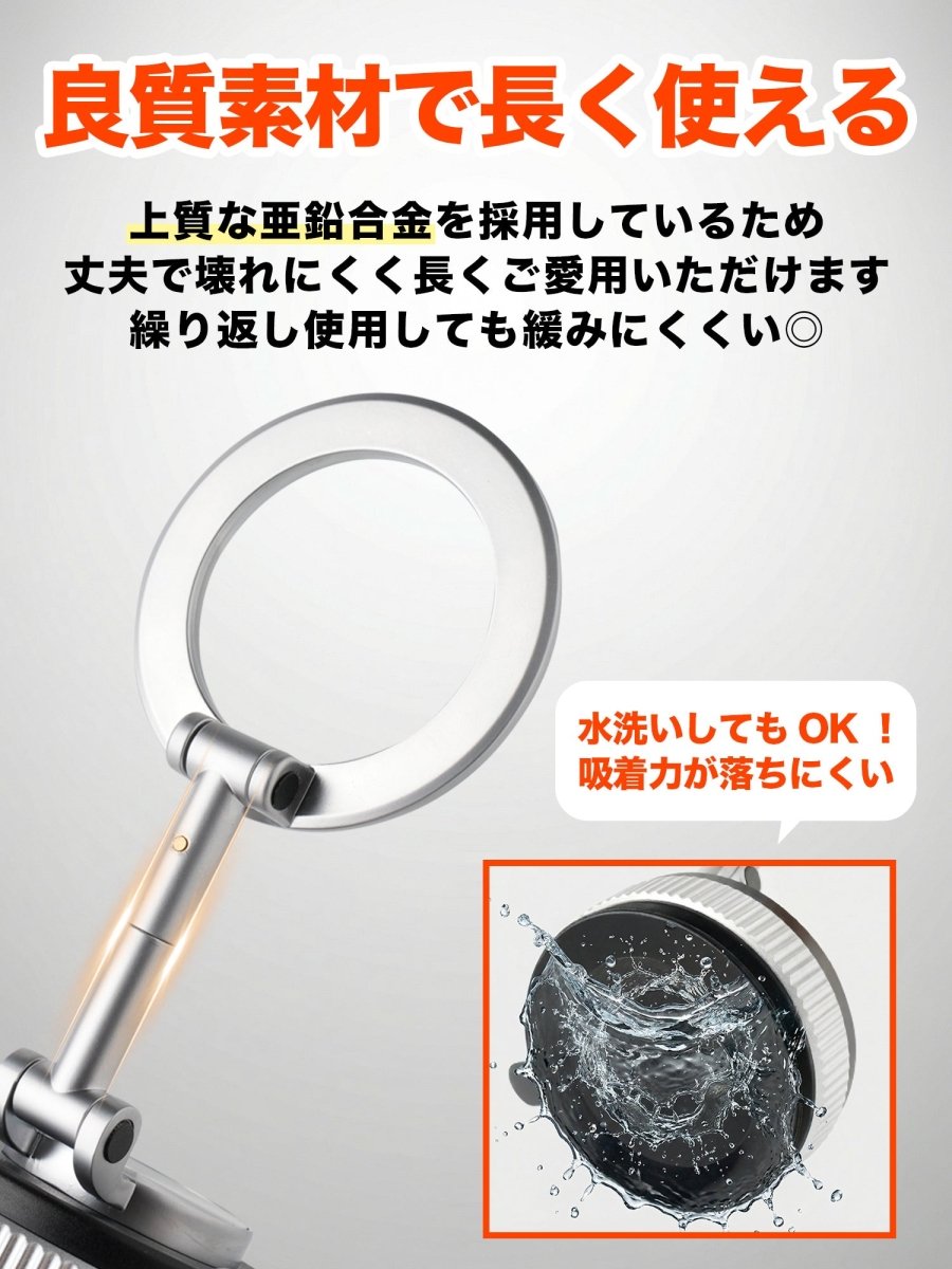 スマホホルダー 真空式吸着/マグネット吸着 車載ホルダー