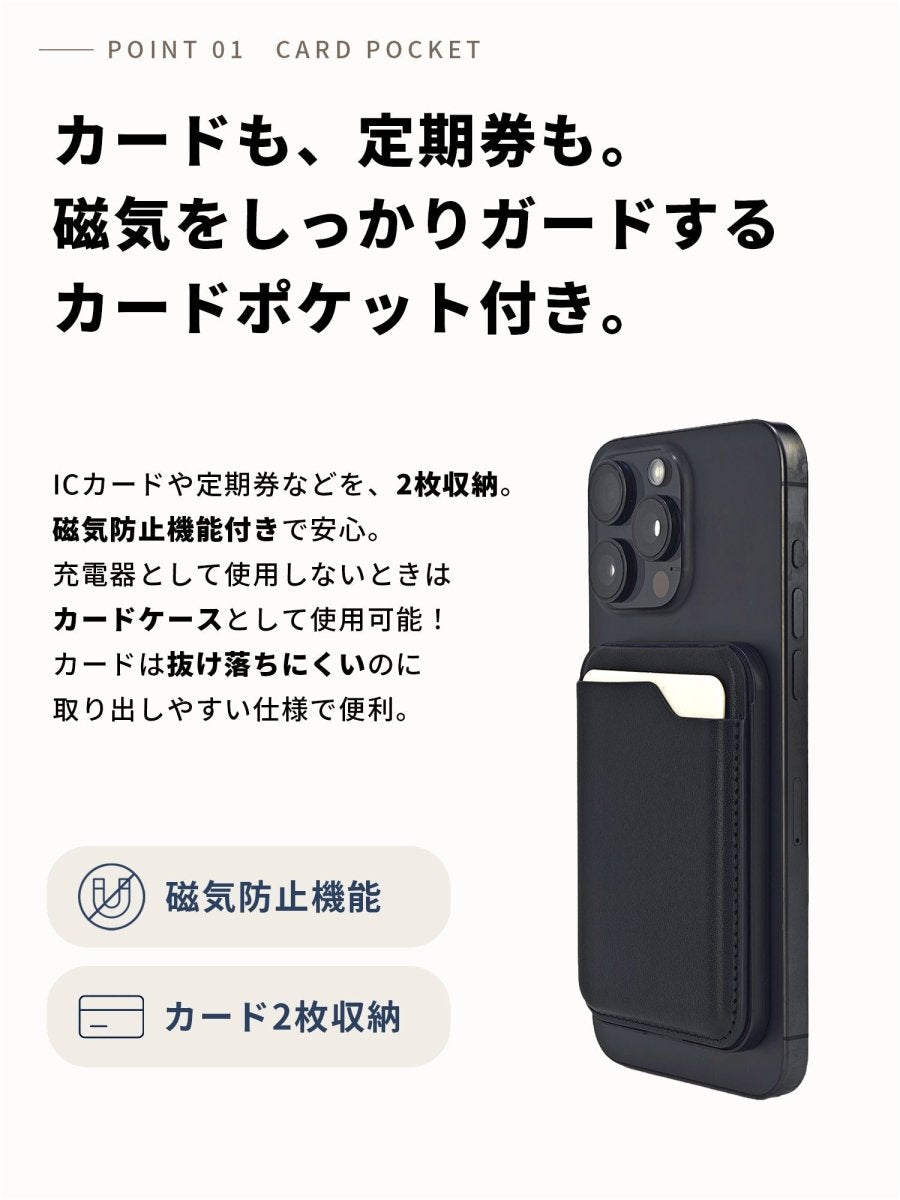 カードケース型ワイヤレス充電器 ZZ-CD02 グレージュ – インクの