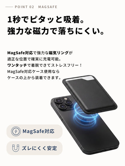 カードケース型ワイヤレス充電器 ZZ-CD02 シルバー（ギフトバッグ付き）