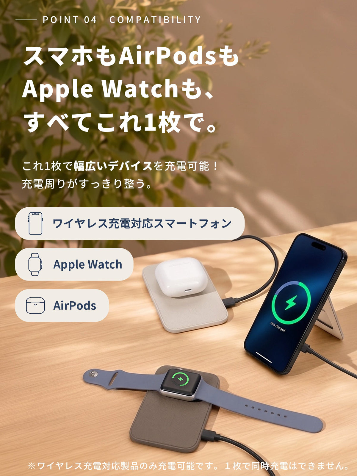カードケース型ワイヤレス充電器 ZZ-CD02 シルバー（ギフトバッグ付き）