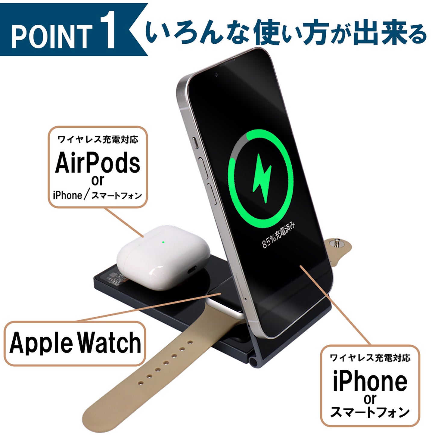 4in1折りたたみ式充電器 Mag Safe