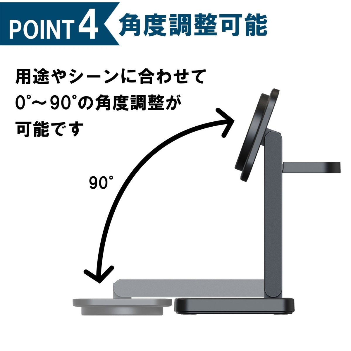 3in1 LED Night Lightタワー型ワイヤレス充電器　T40