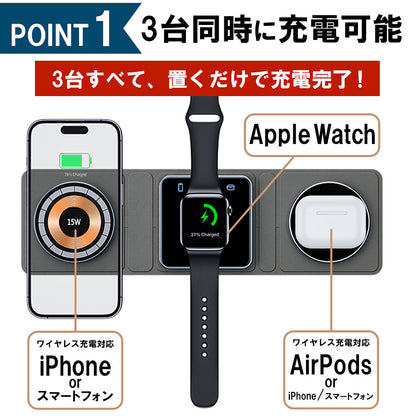 3in1 ワイヤレス充電器 Mag Safe