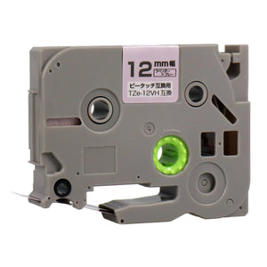 ブラザー用  ピータッチ用互換テープカートリッジ ラベンダー×グレー文字 12mm