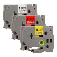 ブラザー用 ピータッチ用互換テープカートリッジ 18mm幅から好きな色を3個選べるセット