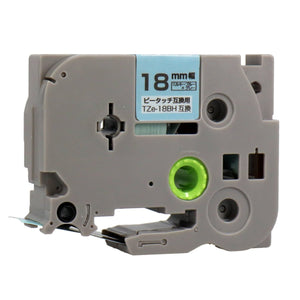 ブラザー用  ピータッチ用互換テープカートリッジ ミルキーブルー×グレー文字 18mm