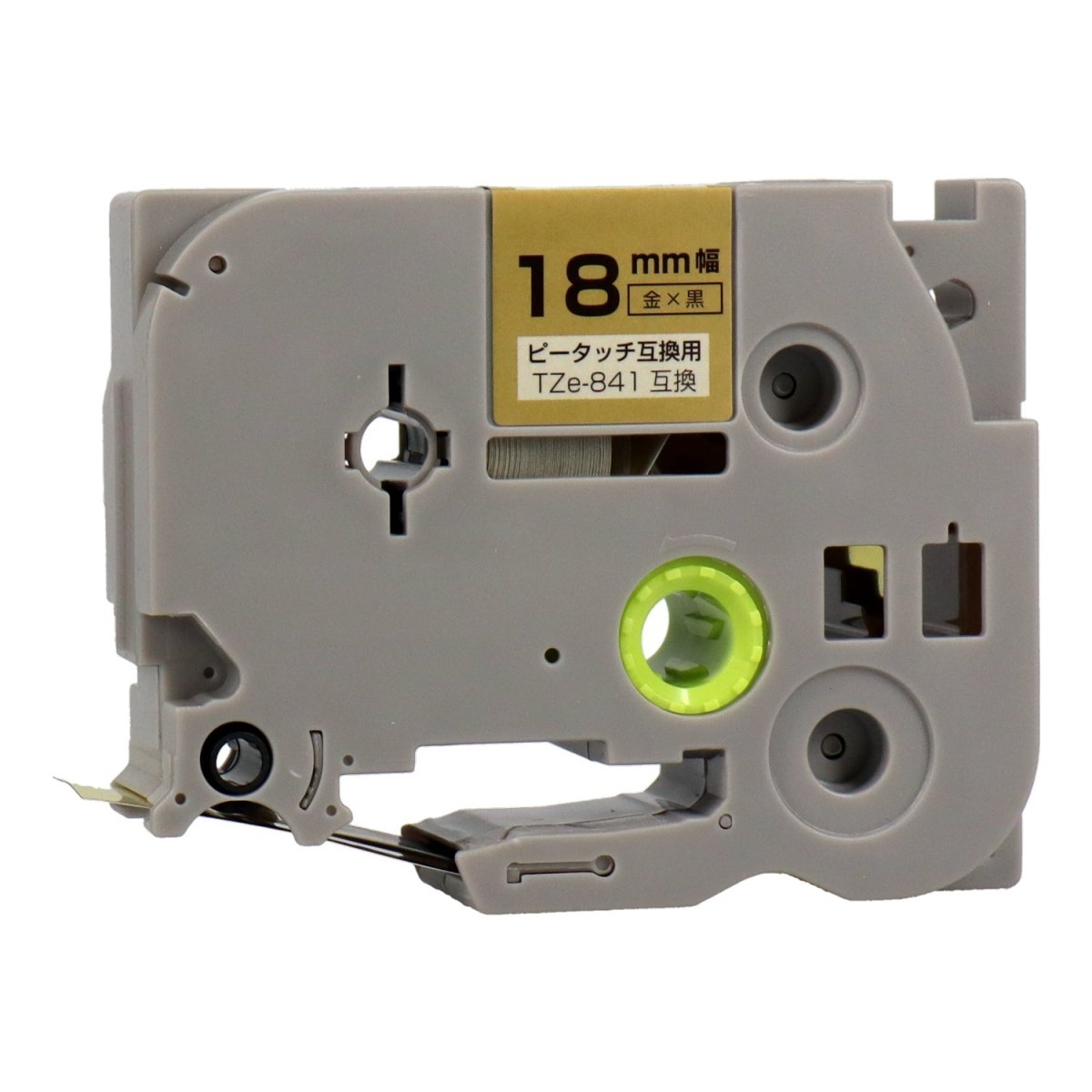 ブラザー ピータッチ用互換テープカートリッジ 金×黒文字 18mm