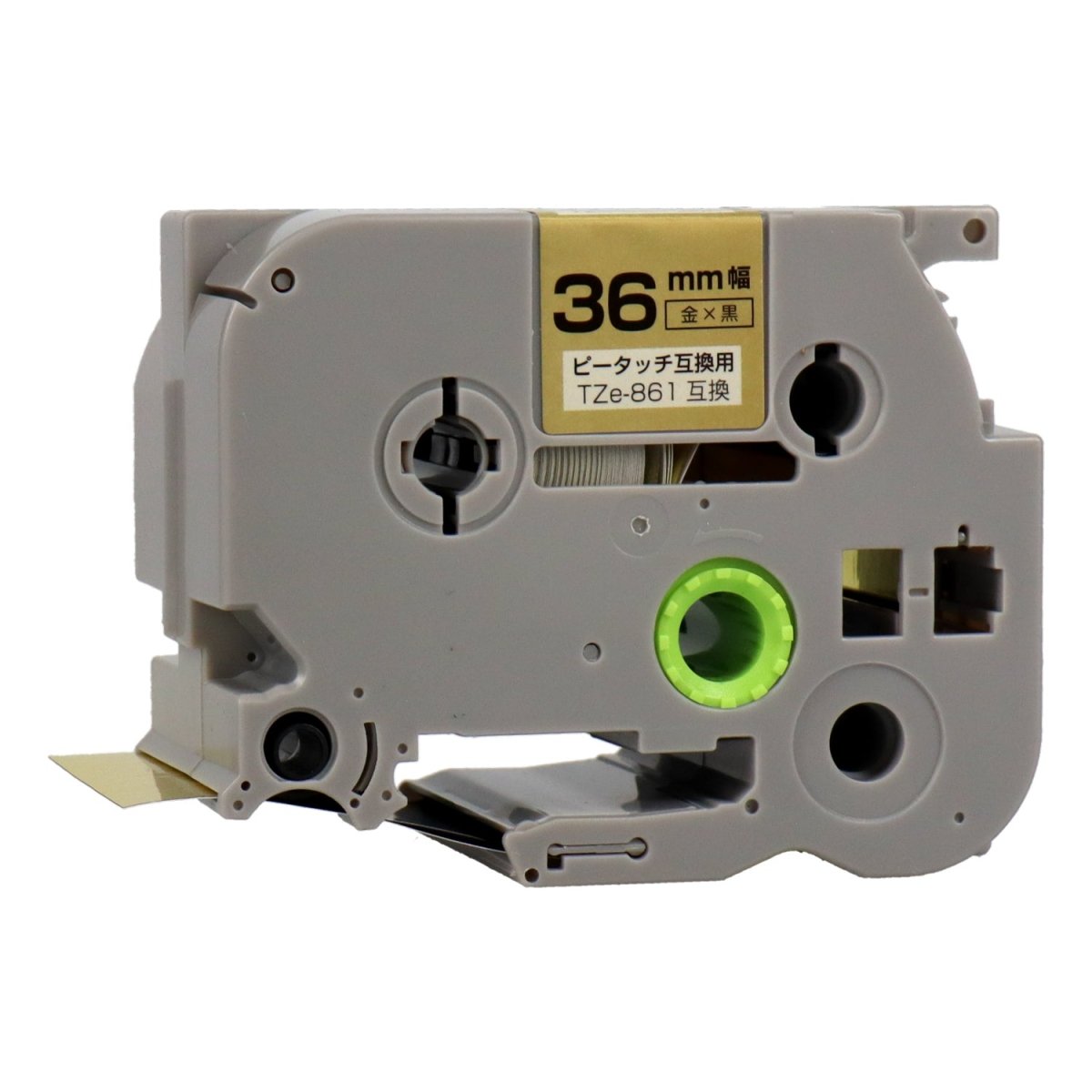 ブラザー ピータッチ用互換テープカートリッジ 金×黒文字 36mm