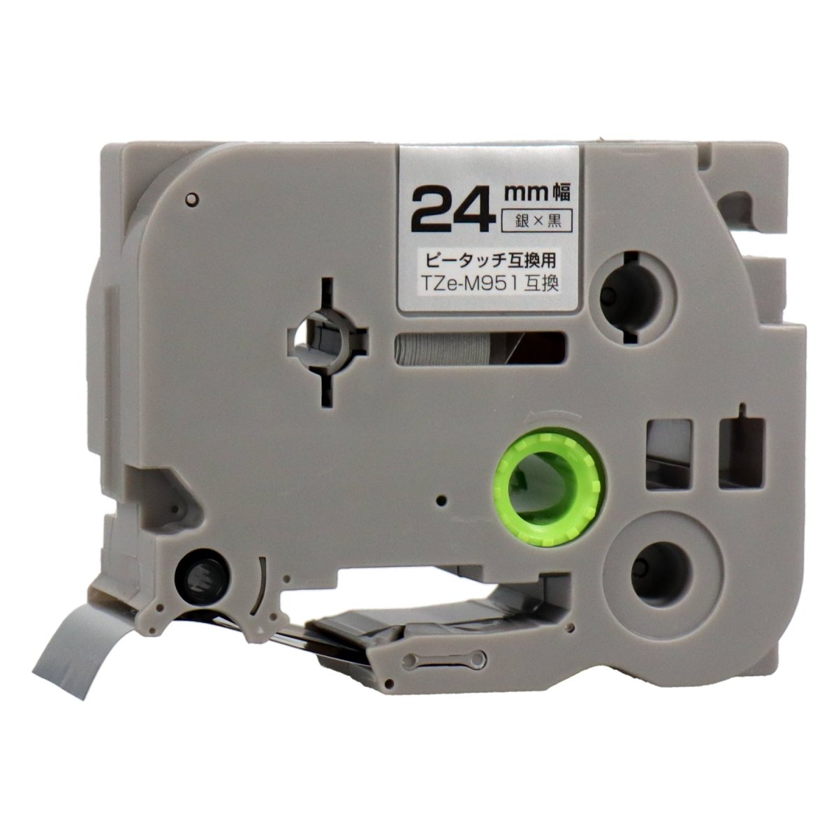 ブラザー TZe - M951 ピータッチ用互換テープカートリッジ 銀×黒文字 24mm