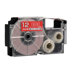 ネームランド用互換テープカートリッジ 赤×白文字 12mm