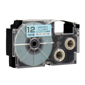 ネームランド用互換テープカートリッジ ミルキーブルー×グレー文字 12mm