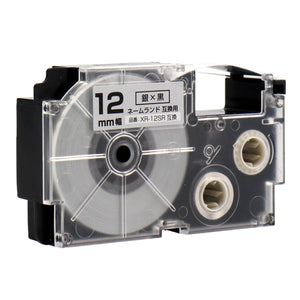 ネームランド用互換テープカートリッジ 銀×黒文字 12mm