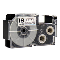 ネームランド用互換テープカートリッジ 白×黒文字 18mm