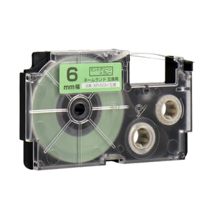 ネームランド用互換テープカートリッジ ミントグリーン×グレー文字 6mm