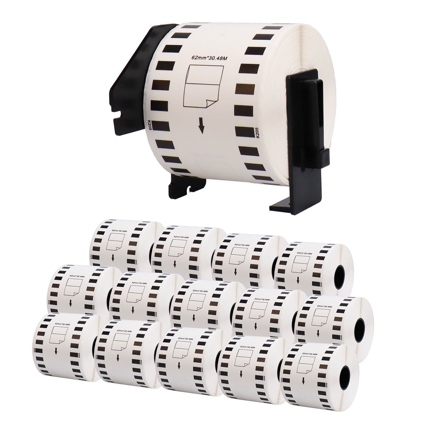 ブラザー用 DK-2205 互換DKラベル テープ＋専用ホルダー 長尺紙テープ(大)