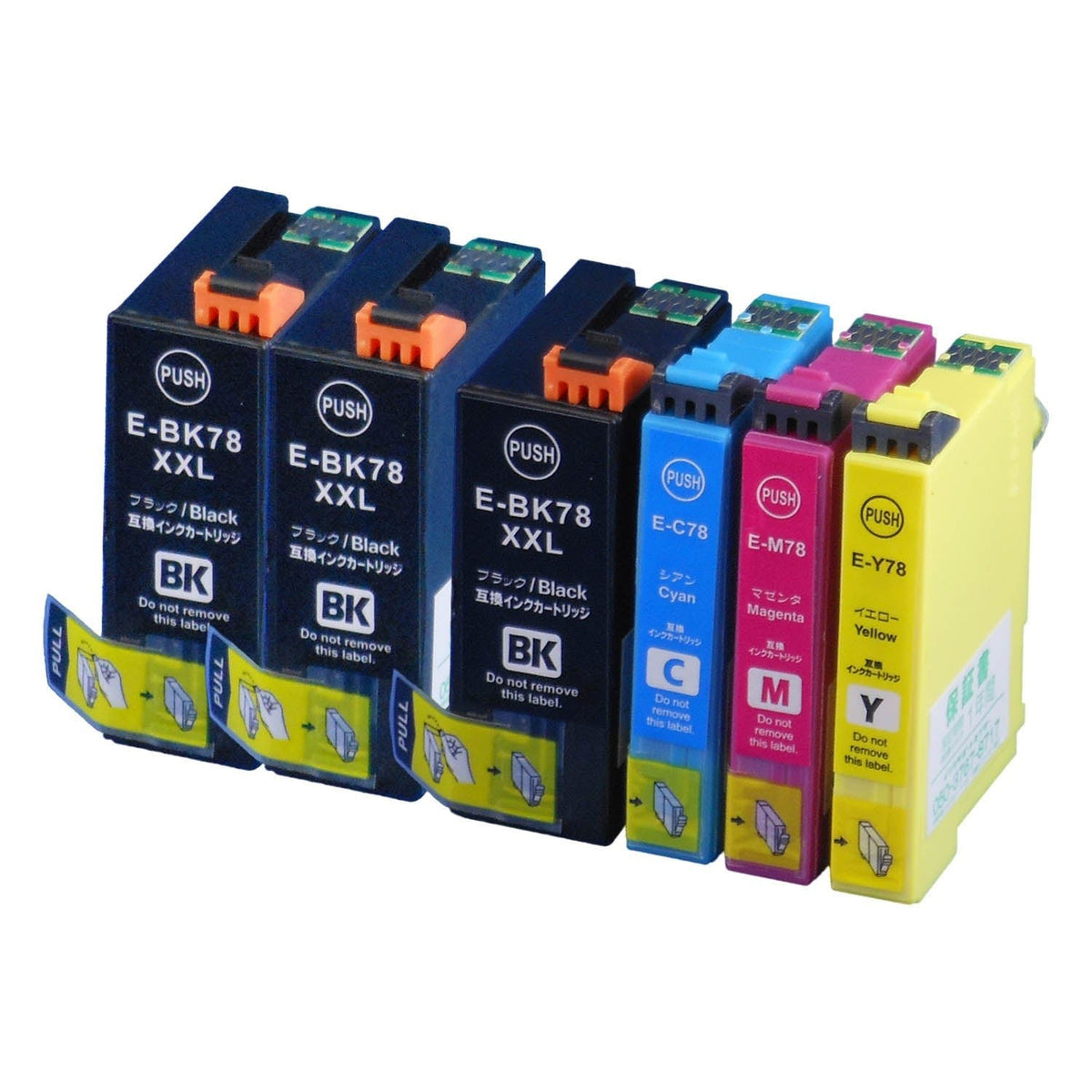 エプソン用 IC4CL78 (歯ブラシ) 互換インク 4色セット ブラックは大 