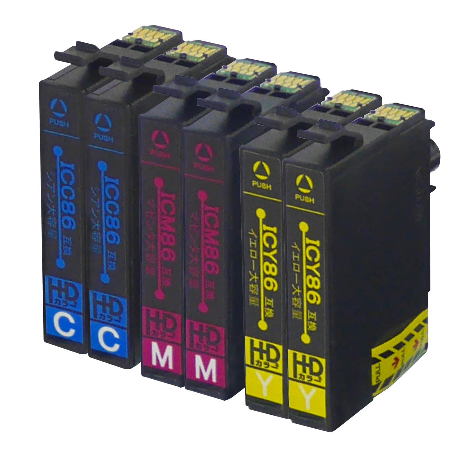 エプソン用 IC86 (かぎ)  互換インク  大容量 カラー3色×2