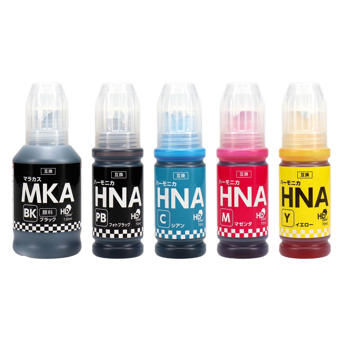 エプソン用 MKA-HNA (マラカス・ハーモニカ) 互換インクボトル 5色 