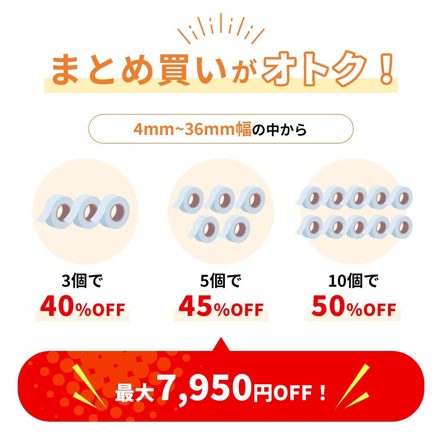 テプラテープ 青に黒文字 ６点 - 店舗用品