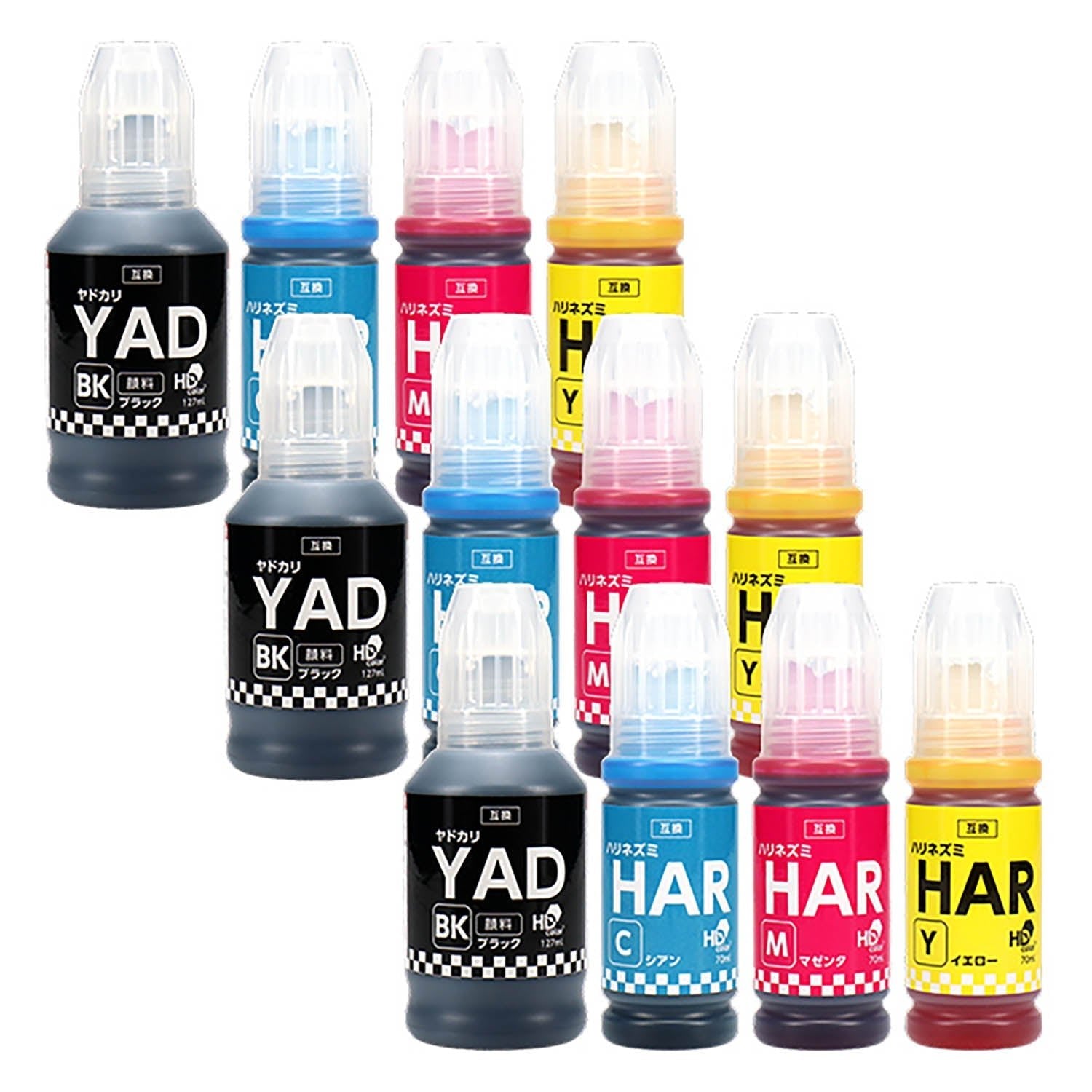 エプソン用 YAD-HAR (ヤドカリ) 互換インクボトル 4色セット